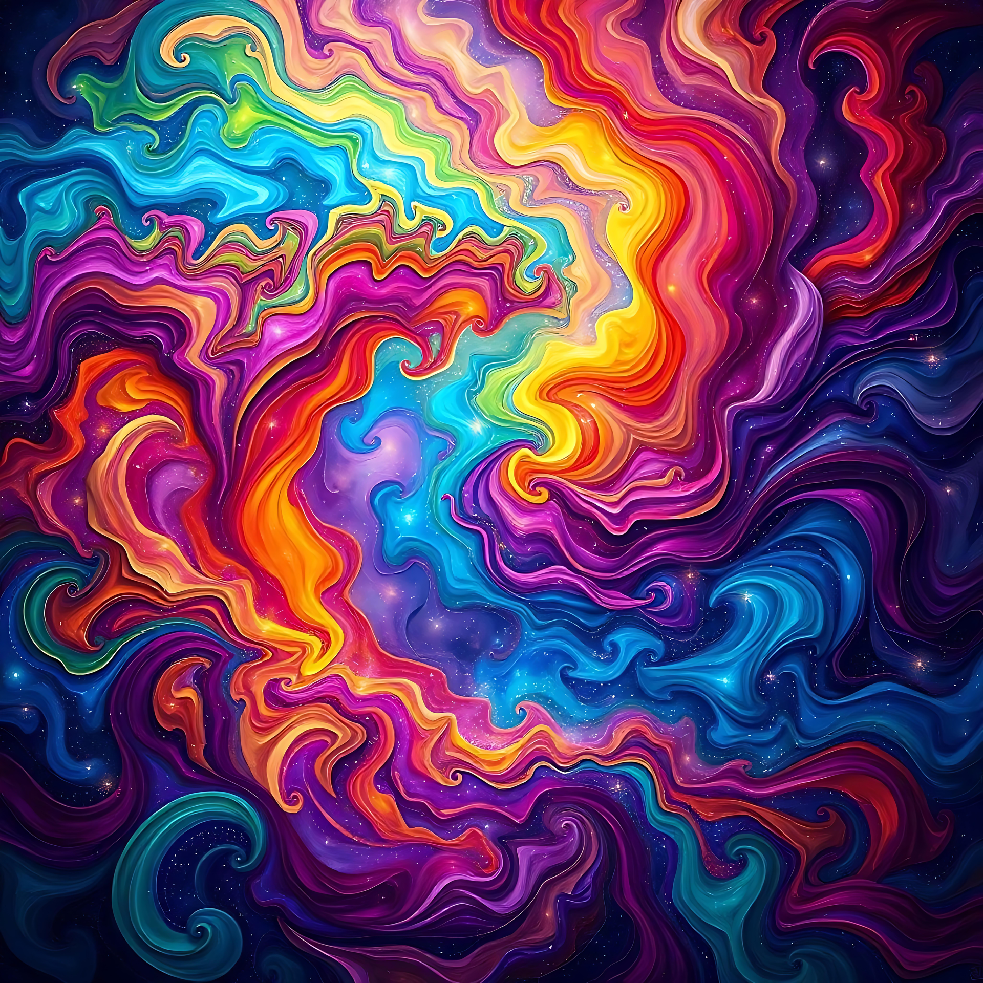 充滿活力的新年慶祝活動 這是一幅充滿活力,多彩的抽象藝術作品,