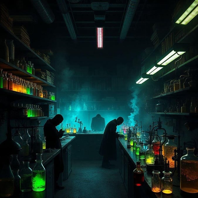 Get into the Halloween spirit with this spooky laboratory wallpaper.