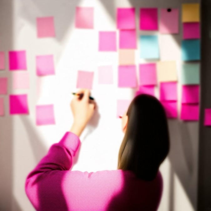 Ring in the new year with this stunning wallpaper featuring a woman writing on a wall covered in pink sticky notes. The image captures the spirit of goal-setting and planning for the future, making it a perfect fit for those looking to start the year off on the right foot. Whether you're a fan of bright colors or simply looking for a unique way to stay organized, this wallpaper is sure to inspire and motivate.