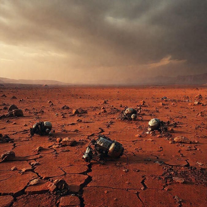 In a distant future, an exploration team sets out to discover what lies within the red planet's barren landscape.