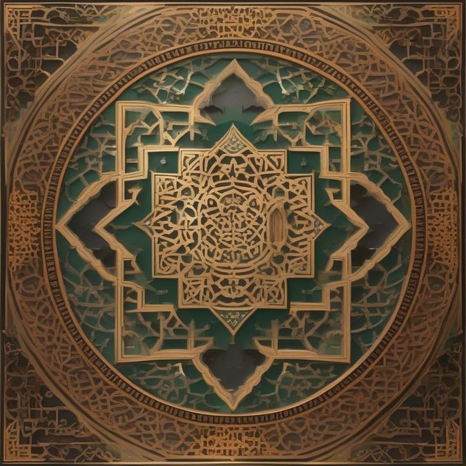 Decorate your desktop with this intricate Ramadan-themed art wallpaper featuring an ornate star and geometric designs. The vibrant green color adds a refreshing touch to any device. Perfect for Ramadan and Eid celebrations.