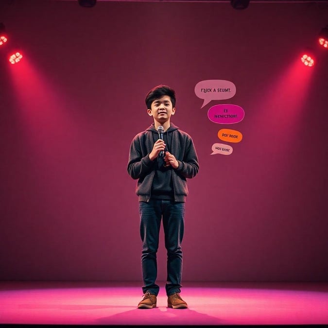 This young man is about to graduate, standing on stage in front of an audience. His words carry the emotions of his journey so far.