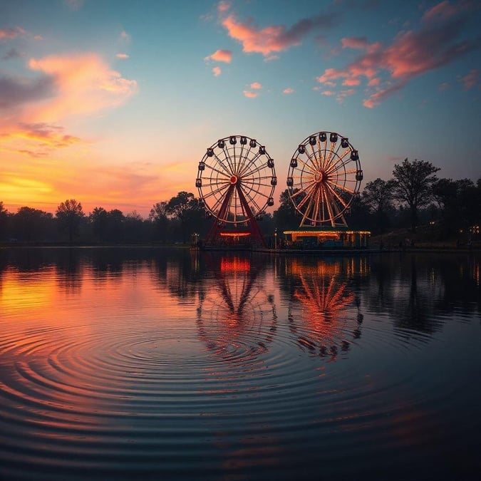 This stunning wallpaper captures the vibrant colors of a carnival sunset, perfect for adding a pop of fun and excitement to your desktop or mobile device.