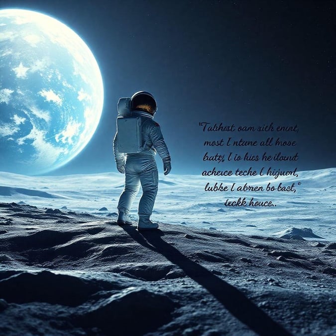 This wallpaper features an astronaut standing on the moon, with the Earth visible in the background. The image is a stunning representation of space exploration and the beauty of our planet.