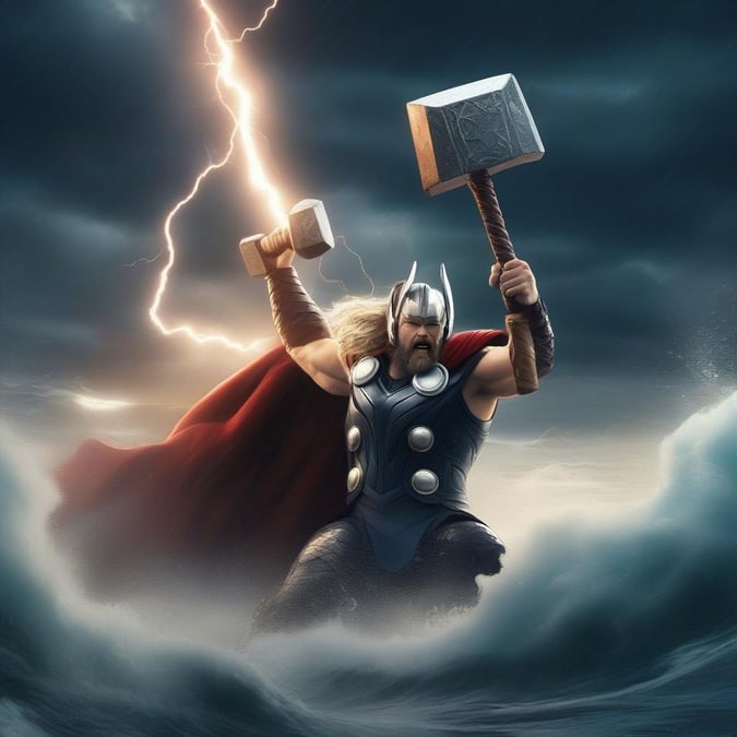 Unleash the power of Asgard with this epic Thor wallpaper, perfect for fans of the Marvel Cinematic Universe.