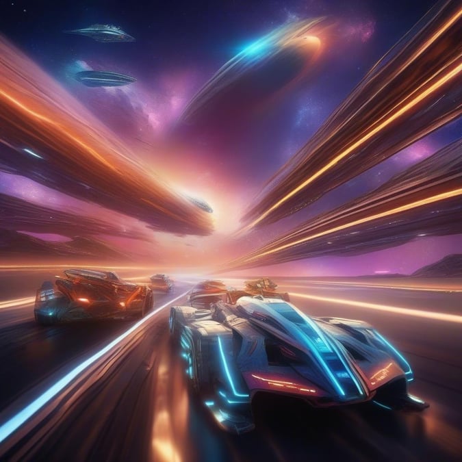 The race is on, as you zoom past a nebula-filled galaxy. Compete with futuristic racers against the backdrop of an otherworldly cosmos.