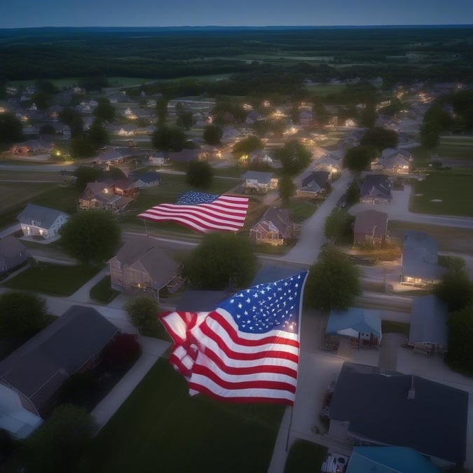 Celebrate American Independence Day with this stunning wallpaper. The vibrant colors of the flag contrast beautifully against the night sky, creating a patriotic backdrop for your desktop or mobile device.