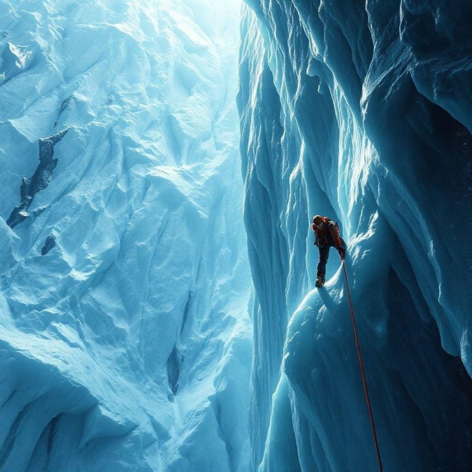 This stunning wallpaper image captures the thrill of ice climbing, a challenging and exhilarating winter sport that requires skill, strength, and endurance. The image showcases a climber ascending a frozen waterfall or ice wall, surrounded by breathtaking scenery and potentially hazardous conditions. The image is perfect for desktop and mobile use, offering a unique and captivating visual experience that will inspire and motivate anyone who sees it.