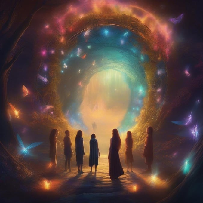 Enter the mystical tunnel, where dreams begin and endless possibilities await. The fantastical journey lies before you, illuminated by the light of imagination.