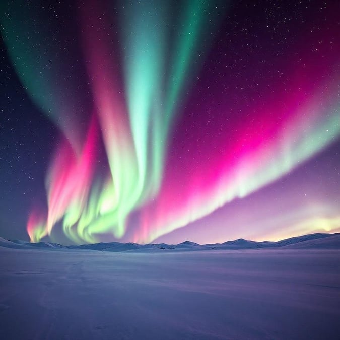 Experience the breathtaking beauty of the Aurora Borealis from a high vantage point.