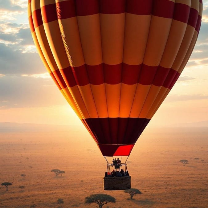 Embark on an adventurous ballooning journey over the savanna, taking in breathtaking views from above.