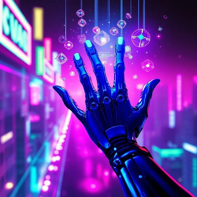 Immerse yourself in the vibrant world of neon and cyberpunk with this captivating wallpaper. The futuristic cityscape, adorned with neon lights and holographic displays, transports you to a realm where technology and art blend seamlessly.