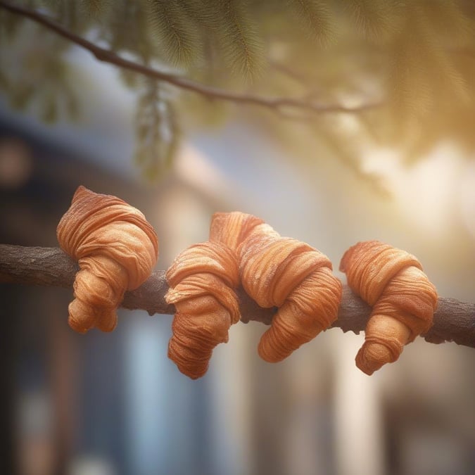 A delicious and unique snack, these croissants are perfectly baked and ready to be enjoyed.