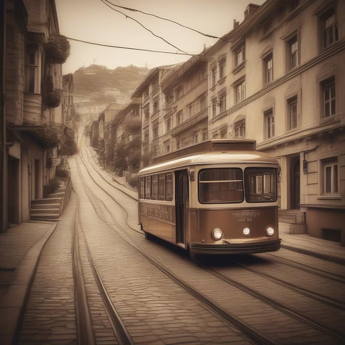 This image is a vintage-style illustration of a city street scene, featuring a classic car driving down the road. The scene is set in a bustling urban environment, with tall buildings and a busy street. The car is the main focus of the image, with its sleek design and vintage details making it stand out. The overall atmosphere of the image is one of nostalgia and charm, evoking a sense of a bygone era.