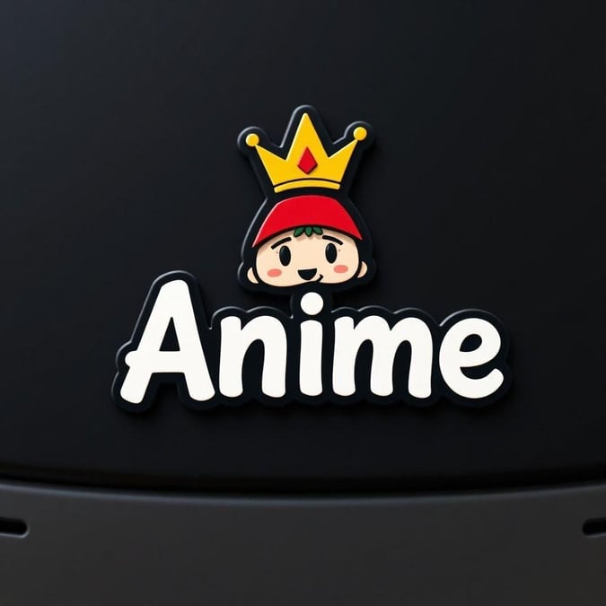 A funky wallpaper featuring a cute anime-style character with a crown on top, representing the popular anime series.