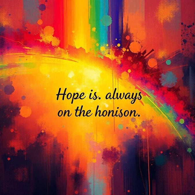 This beautiful wallpaper features a quote about hope, with a colorful background and a subtle design.