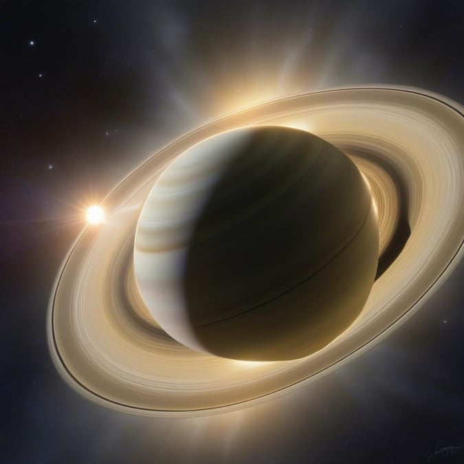 Experience the breathtaking view of Saturn, its rings, and its moons through this detailed space wallpaper.