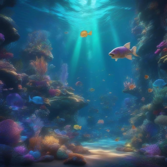 Dive into a world of wonder with this vibrant underwater wallpaper, perfect for kids and cartoon lovers alike.