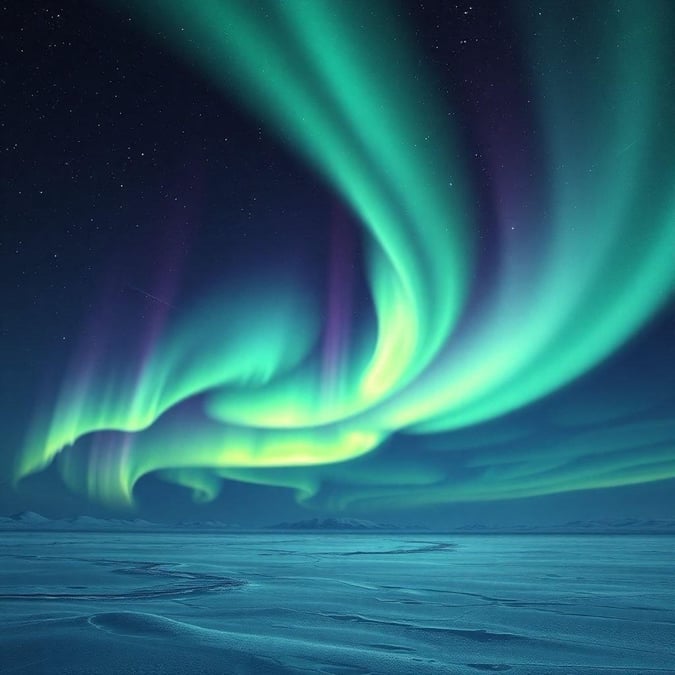 The breathtaking display of the Aurora Borealis, also known as the Northern Lights, in the night sky.