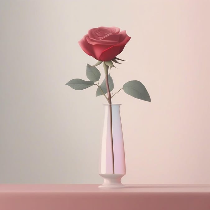 A beautiful bouquet of pink roses in a minimalist vase, perfect for Valentine's Day.