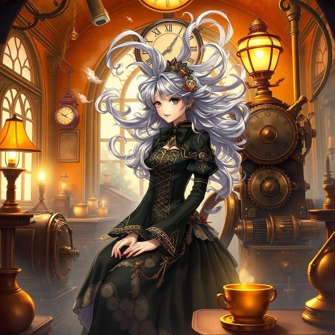 Immerse yourself in the captivating world of steampunk with this stunning anime wallpaper. The intricate details and vibrant colors bring to life a scene of innovation and elegance, perfect for desktop and mobile use.