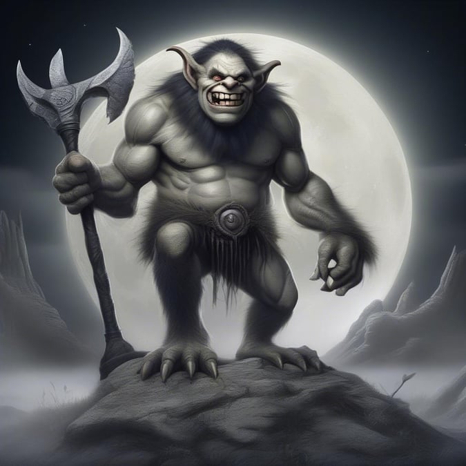 This fantasy troll wallpaper is perfect for desktop and mobile use, featuring a fierce and intimidating troll character.