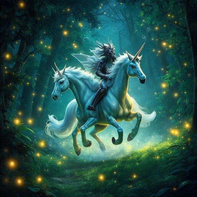 Embark on an enchanted journey through the night sky, guided by a unicorn's gentle wings. This wallpaper will whisk you away into a fantastical realm of wonder and magic.