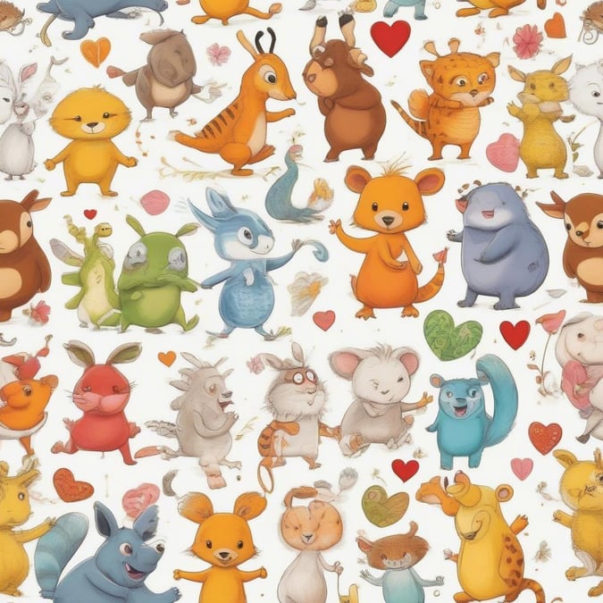 Get ready to spread the love with this delightful wallpaper! Our adorable animal friends are celebrating Valentine's Day in a big way, sharing their hearts with you and everyone they meet. Who knows what magic these little critters can bring? They're guaranteed to brighten your day with their cheerful antics.