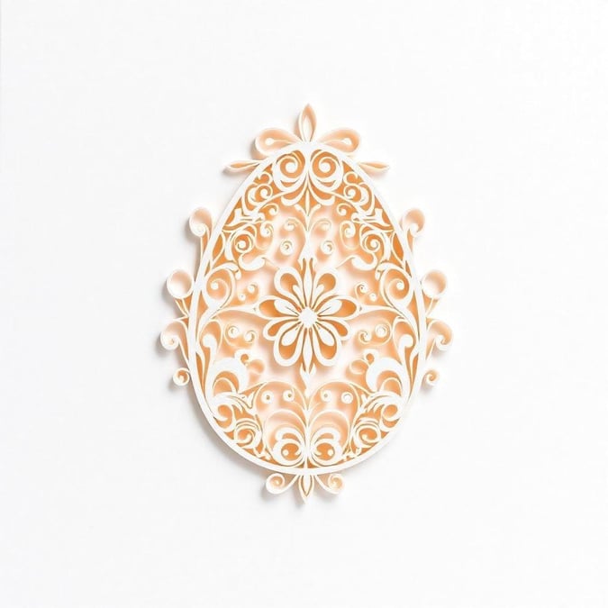 Add an artistic touch to your Easter celebrations with this beautiful paper cut-out design. The intricate floral pattern at the center makes it a standout decoration that's perfect for a festive atmosphere.