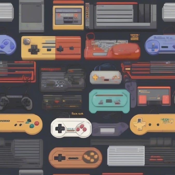 This wallpaper brings the nostalgic charm of classic gaming consoles to your desktop or mobile device.