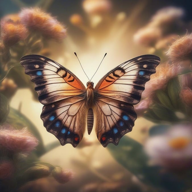 Find tranquility in the delicate dance of this vibrant butterfly, a symbol of transformation and hope. Perfect for your desktop or mobile wallpaper to inspire a gentle touch of nature's beauty.