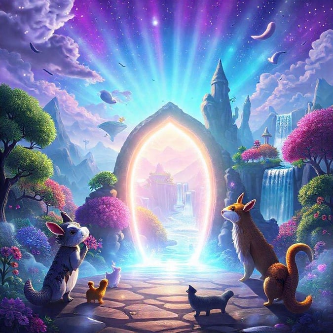 This fantasy creatures wallpaper is perfect for anyone who loves fantasy and adventure. The image features a group of fantasy creatures in a fantastical landscape, surrounded by beautiful flowers and trees. The creatures are depicted in a playful and whimsical style, making this wallpaper a great addition to any room.