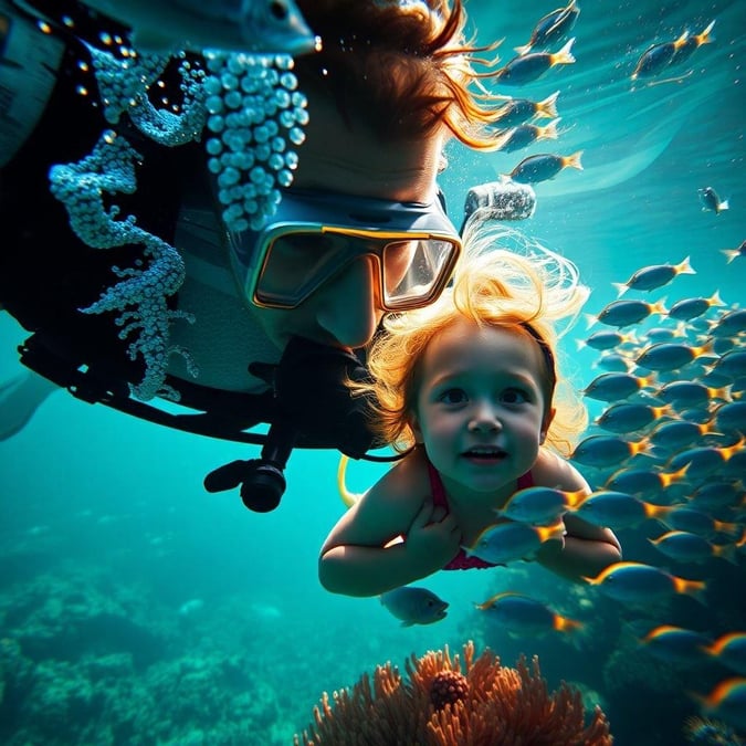 A heartwarming scene of a father and daughter enjoying a fun day together, capturing the joy and love of Father's Day.