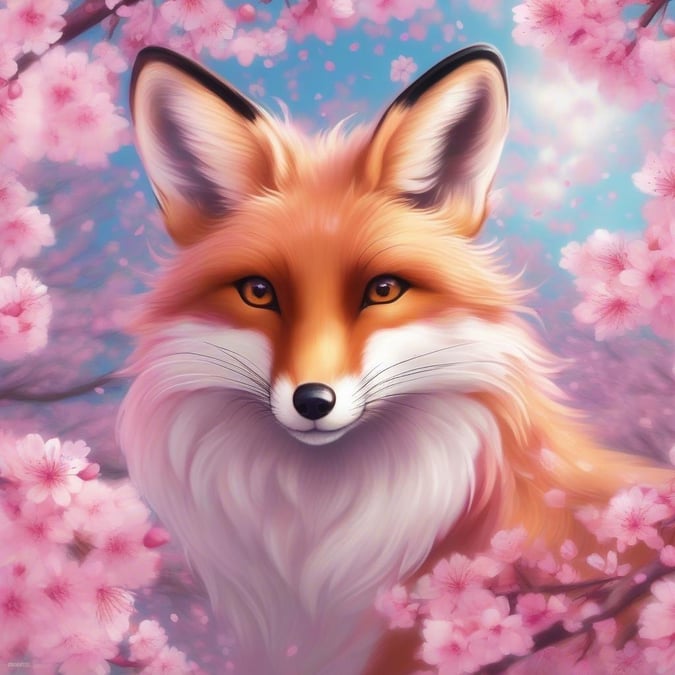 Lägg till en touch av fantasi till din skrivbord eller mobil med denna fantastiska anime fox bakgrund, som visar en räv i en virvel av rosa körsbärsblommor.