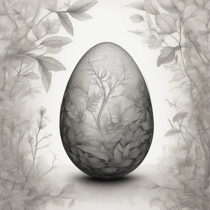 A beautiful Easter egg wallpaper featuring a realistic egg with leaves, perfect for desktop and mobile use.