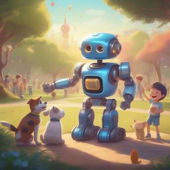 Add a touch of whimsy to your desktop or mobile with this delightful robot wallpaper, perfect for fans of technology and AI.