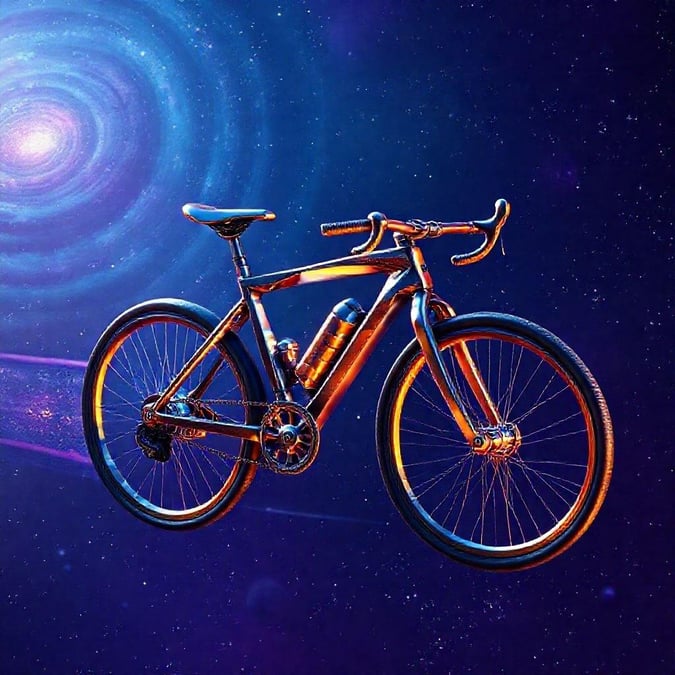 Take a cosmic ride on this sleek bicycle, designed with the stars in mind. The minimalist style blends harmoniously with the universe around it.