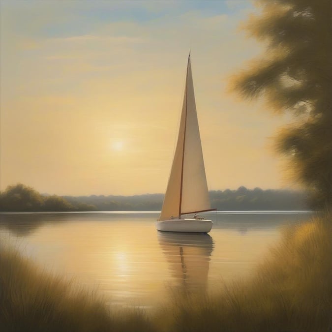 This breathtaking wallpaper captures the tranquility of a lake scene at sunset, evoking feelings of peace and calmness.