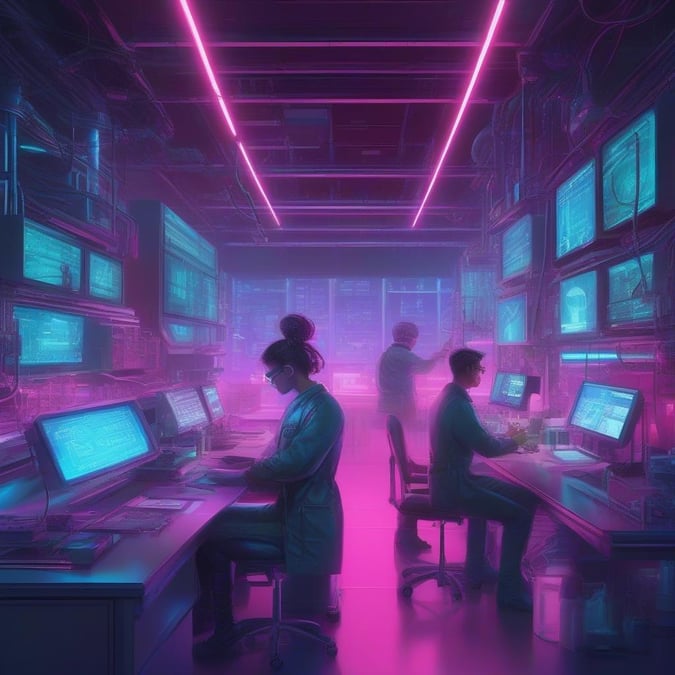 Immerse yourself in the vibrant world of neon and cyberpunk with this captivating wallpaper. The futuristic cityscape, bathed in neon hues, creates a visually stunning backdrop that's perfect for desktop and mobile use.