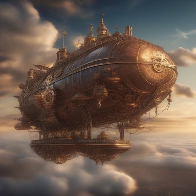 This stunning steampunk airship wallpaper transports you to a world of fantasy and adventure, with intricate details and a sense of wonder.