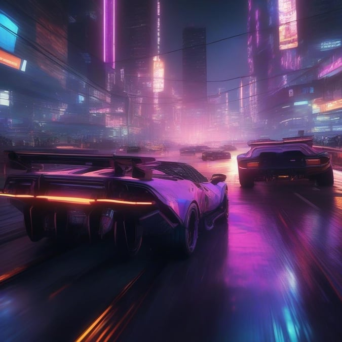 Ride the neon lights in this futuristic cityscape where the night never ends.