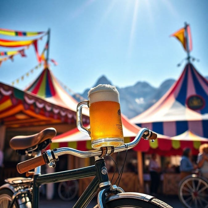 Experience the vibrant spirit of Oktoberfest with this stunning wallpaper, capturing the essence of the world's largest beer festival.