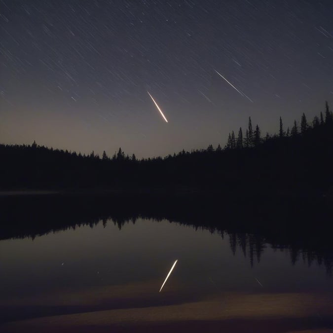 A breathtaking view of a starry night sky with a shooting star, perfect for a desktop or mobile wallpaper.