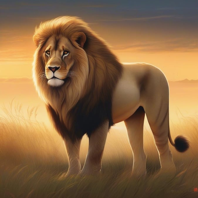 This stunning wallpaper features a majestic lion in its natural habitat, exuding strength and beauty.