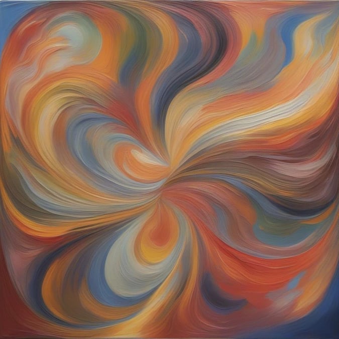 Get inspired by this stunning wallpaper featuring a dynamic swirl of orange, blue, and yellow hues. Perfect for desktop and mobile use, this image is sure to add a pop of color and energy to your day.