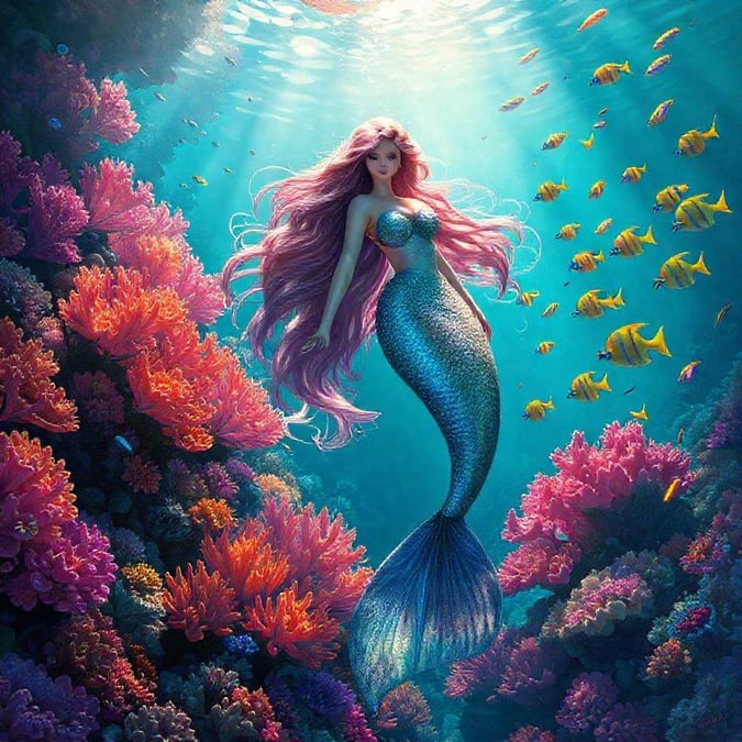 Experience the wonder of an undersea world with a princess mermaid in her own enchanting realm.