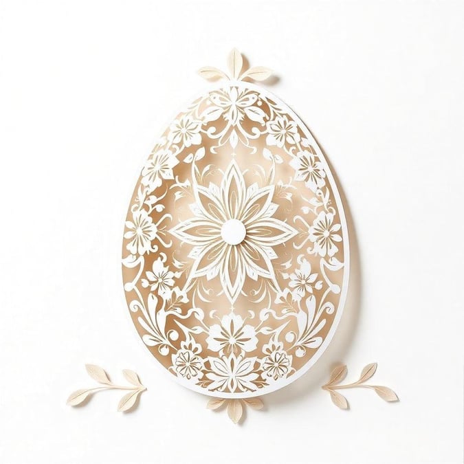 Bring the elegance of Eastern art to your digital space with this beautifully crafted wallpaper featuring an intricately designed painted egg in a soft, warm color palette that celebrates the season of renewal.