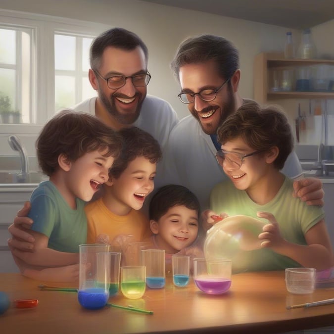 A heartwarming scene of a father and his children enjoying quality time together, creating memories that will last a lifetime.