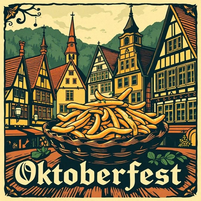 Join in the merriment of Octoberfest, where the streets are filled with laughter, music, food, and cheer. Enjoy a traditional German feast with hearty Oktoberfest foods like sausages, sauerkraut, and baked pretzels.