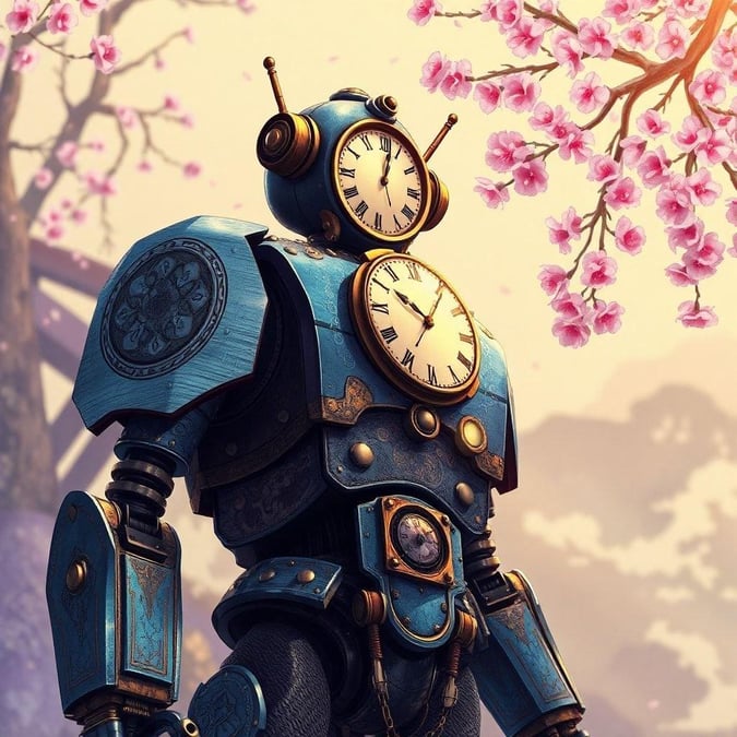 Mach dich bereit, mit diesem großartigen Steampunk-Roboter in einer von Anime inspirierten Szene geekig zu werden. Perfekt für Sci-Fi- und Fantasy-Fans, wird dieser Hintergrund dich sicher in eine Welt voller Wunder und Aufregung entführen.